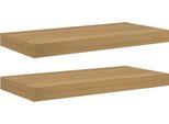 Vidaxl Mensole Da Parete 2 Pezzi Marrone 50 X 23,5 X 4 Cm Materiale A Base Di Legno