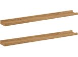 Vidaxl Mensole Da Parete Con Ripiano 2 Pezzi Marrone 80 X 9 X 3 Cm Materiale A Base Di Legno