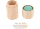 Puntaspilli In Legno Porta Aghi Da Cucito, Grande Capacità, Multifunzionale, Portatile, Con Aghi Da Ricamo, Verde Menta