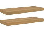 Vidaxl Mensole Da Parete 2 Pezzi Marrone 60 X 23,5 X 4 Cm Materiale A Base Di Legno