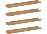 Vidaxl Mensole Da Parete Con Ripiano 4 Pezzi Marrone 60 X 9 X 3 Cm Materiale A Base Di Legno