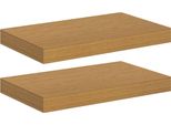Vidaxl Mensole Da Parete 2 Pezzi Beige 40 X 23,5 X 4 Cm Materiale A Base Di Legno