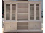Casa Padrino Mobile Country Bianco 286 X 51 X H. 228 Cm - Libreria In Legno Massello - Mobile Soggiorno - Mobile Scaffale - Mobile Ufficio - Mobili In Stile Country