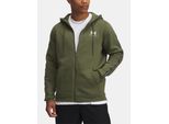 Under Armour Ua Icon Fleece Fz Taping - Navy Od Green, Taglia:S