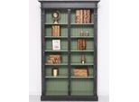 Casa Padrino Libreria In Stile Country Nero/Verde Antico 120 X 39 X H. 197 Cm - Mobile In Legno Massello - Mobile A Scaffale - Mobile Da Soggiorno - Mobile Da Ufficio - Mobili In Stile Country