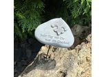 Eberin - Pietra Commemorativa Per Cimitero/Pietra A Lutto/Pietra Per Tomba - Pietre A Lutto Con Motivo + Scritte Da Incollare - Grigio Antico (Motivo Giglio)
