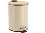 Cestino Tendance 2,5L Taupe 17 Cm X 20,5 Cm X 23 Cm Metallo Bambù