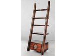 Casa Padrino Scaffale In Stile Vintage Marrone Scuro/Ottone 94 X 60 X H. 240 Cm - Libreria In Legno Massello - Mobile Da Soggiorno - Mobile Da Ufficio - Mobili Da Ufficio - Mobili In Stile Vintage