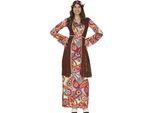 Hippie Flower Child 60S Carnival Retro Psychedelic Dance Carnival Vibes Boho Festival Peace Symbol, Taglia: 42 - 44 (L) Colore: Brown