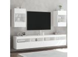 Maison Exclusive - Armadi A Muro Con Luci Led Per Tv 2 Pz. Bianco 40X30X60,5 Cm