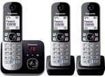 Telefono Cordless Trio Dect Con Segreteria Telefonica Nero/Argento Panasonic Kxtg6823Frb