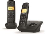 Telefono Cordless Duo Dect Nero Con Segreteria Telefonica Gigaset Al170A Duo Noir