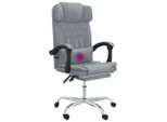 Syfax™ Sedia Da Ufficio Massaggio Reclinabile Grigio Chiaro In Tessuto