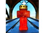 Eberin - Grabwelt - Lume Funebre Rosso A Forma Di Croce E Motivo - Candela Funebre - Circa 50 Ore Di Autonomia - Candela Commemorativa - Candela Cimiteriale - Candela Funebre Con Coperchio