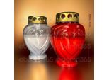 Eberin - Grabwelt - Lume Da Tomba A Forma Di Cuore Xl - Candela A Lutto - Durata Di Combustione Di Circa 45-50 Ore - Candela Commemorativa - Candela Cimiteriale - Candela Da Tomba Con Coperchio - Bianco