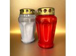 Eberin - Grabwelt - Luce Tombale Konius - Candela Tombale Rossa Con Coperchio - Candela Funebre - Circa 50 Ore Di Combustione - Candela Commemorativa - Candela Cimiteriale - Colore: Rosso