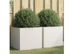 Maison Exclusive - Fioriere 2 Pezzi Bianco 49X47X46 Cm Acciaio