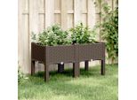 Maison Exclusive - Fioriera Con Piedini Marrone 80X40X42 Cm Pp