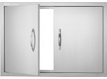 Vevor Porta Di Accesso Al Barbecue, 774 X 533 Mm, Doppia Porta Per Cucina Esterna, Porta A Incasso In Acciaio Inox, Porta Verticale A Parete Con Maniglie, Per Isola Barbecue, Stazione Barbecue, Mobile Esterno