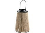 Gilde Windlicht, Konisch, "Rope"", Glas, Kordel, Metall, Naturfarben, , L. 21 Cm, B. 21 Cm, H. 33 Cm 60205"