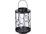 Casablanca Windlicht, "Remo"", Glas, Metall, Schwarz, , H. 25,5 Cm, D. 16 Cm 69379"