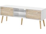In And Outdoormatch Earnest Armadio Graca - 120 X 29.5 X 46.5 Cm - Rovere Bianco - Truciolato E Legno - Design Elegante