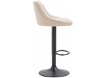 In And Outdoormatch Sgabello Da Bar In Pelle Ursula - Nero Crema - Altezza Di Seduta 60-81 Cm - Sgabello Da Bar Ergonomico - Regolabile In Altezza - Set Di 1 - Con Schienale - Per Cucina E Bar