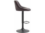 In And Outdoormatch Sgabello Da Bar In Pelle Eden - Nero Nero - Altezza Seduta 60-81 Cm - Sgabello Da Bar Ergonomico - Regolabile In Altezza - Set Di 1 - Con Schienale - Per Cucina E Bar