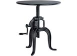 In And Outdoormatch Tavolino Hunter - 46-66 X 50 X 50 Cm - Tavolino In Metallo - Design Elegante - Tavolino Nero