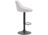 In And Outdoormatch Sgabello Da Bar In Pelle Maxine - Bianco Nero - Altezza Seduta 60-81 Cm - Sgabelli Da Bar Ergonomici - Regolabile In Altezza - Set Di 1 - Con Schienale - Per Cucina E Bar