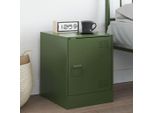 Maison Exclusive - Comodino Verde Oliva 34,5X39X44 Cm Acciaio