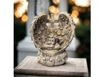 Eberin - Grave Angel Dreaming - Un Tocco Di Pace E Conforto - Graziosi Angeli In Grigio Antico Per Il Cimitero - Altezza 9,5 Cm - Angelo Custode