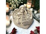 Eberina - Cuore Con Decorazione Funebre E Angelo In Lutto - Segno Di Amore Eterno E Di Ricordo - Detto Funebre: Tu Vivi Nei Nostri Cuori -
