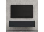 Doporro Mobile Porta Tv Sospeso 120 Cm Con 2 Ante Bianco Opaco E Antracite Opaco, Credenza Bassa Da Soggiorno Salotto, Madia Consolle Bicolore Per Tv Fernsehschrank02