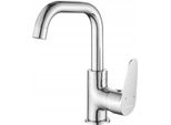 Miscelatore Per Lavabo A Colonna Con Bocca Girevole Sagra Cromo