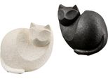 Gilde Figur, Katze, "Gea"", Kunstharz, Schwarz, Weiß, , 2 StüCk Wie Abgebildet, L. 10,5 Cm, B. 16,5 Cm, H. 15 Cm 52969"