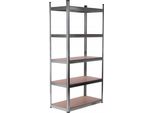 Scaffale In Metallo 180X90X40X Cm - 5 Ripiani Zincato Pratico