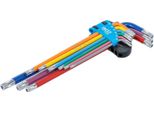 Bgs Set Di Chiavi Angolari Multicolore Extra Lunghe Con Profilo A T (Per Torx) Con Foro T10 - T50 9 Pezzi - 74462