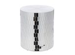 Gilde Beistelltisch, Rund, "Disco"", Fiberglas, Spiegelglas, Silberfarben, Ve 1, H. 45 Cm, D. 38 Cm 37583"