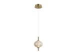 Lampada A Sospensione Decorativa Per Il Soggiorno Sopra Il Tavolo In Ottone, Gingillo Decorativo In Vetro Di Colore Caldo Led 5W Lazie Italux