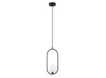 Lupus Italux Lampada A Sospensione A Sfera In Vetro Nero Bianco PND-3965-1-BK