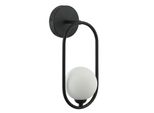 Lampada Da Parete In Vetro Nero A Sfera Bianca Con Montatura Ovale Per Soggiorno Camera Da Letto 1Xg9 40W Lupus Italux