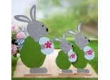 Gilde Standrelief, Hase, "Hoppi"", Filz, Grau, GrüN, , L. 8 Cm, B. 45 Cm, H. 81 Cm 81257"