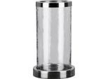 Gilde Windlicht, Zylindrisch, "Smoke"", Glas, Metall, Klar, , H. 27,5 Cm, D. 18 Cm 55269"