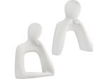 Gilde 2Tlg. Set, Figur, Person, "Think"", Keramik, Weiß, , L. 7,5 Cm, B. 17,5 Cm, H. 20 Cm 55557"