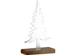 Gilde Standrelief, Tannenbaum, "Bor"", Stahl, Silberfarben, Ve 3, L. 6 Cm, B. 16 Cm, H. 28 Cm 55623"