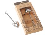 Boltze Colino Per Tè Teatime (2 Pezzi, Argento, Metallo, Lxlxh:4X 2,2 X14,3 Cm, Forma Di Cuore)