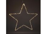 Stella Pendente A Led In Metallo Argentato Con Timer - 50 Cm - Sagoma Della Stella Illuminata In Bianco Caldo Per Uso Esterno E Interno - Decorazione Natalizia Dell'avvento Da Appendere