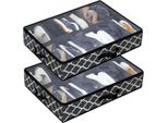 Borsa Porta Scarpe Sotto Il Letto - 2 Pezzi - Nero - 16 Paia Di Scarpe - Organizzatore Di Scarpe