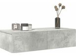 Maison Exclusive - Scaffale A Muro Con Cassetti Grigio Cemento 60X26,5X15 Cm Materiale Ligneo